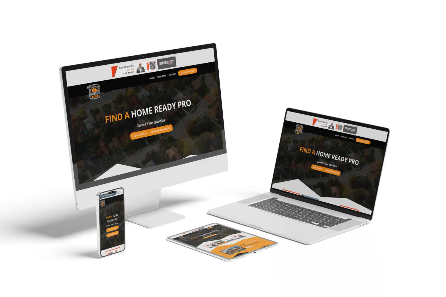 Home Ready Pros website design and development project showing responsive website design performed by Go Vertical Media Group in St. Thomas Ontario.
