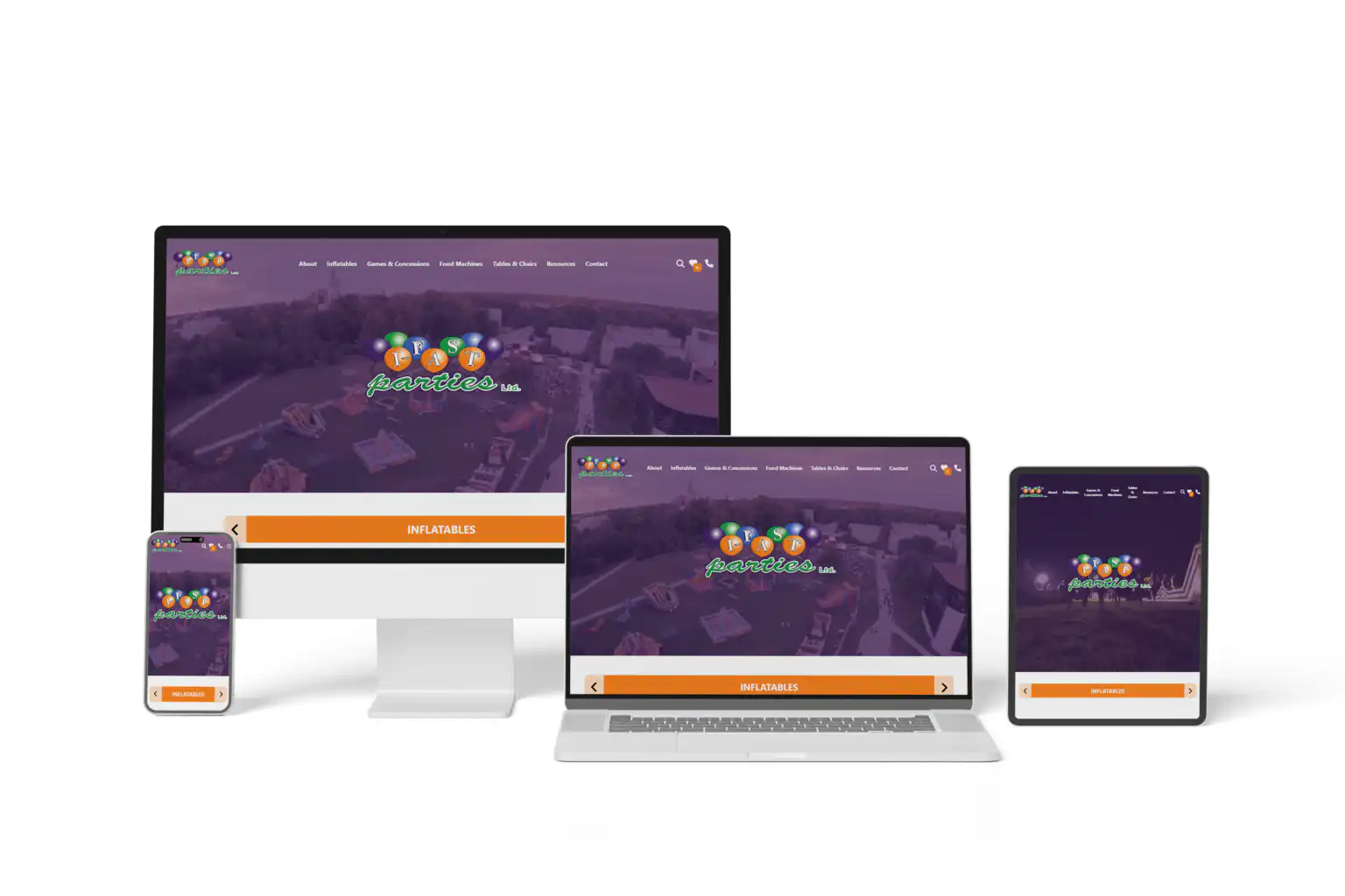 I-Fast Parties website design and development project showing responsive website design performed by Go Vertical Media Group in St. Thomas Ontario.