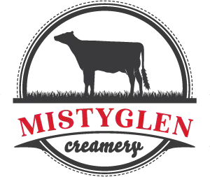 Mistyglen Creamery logo.