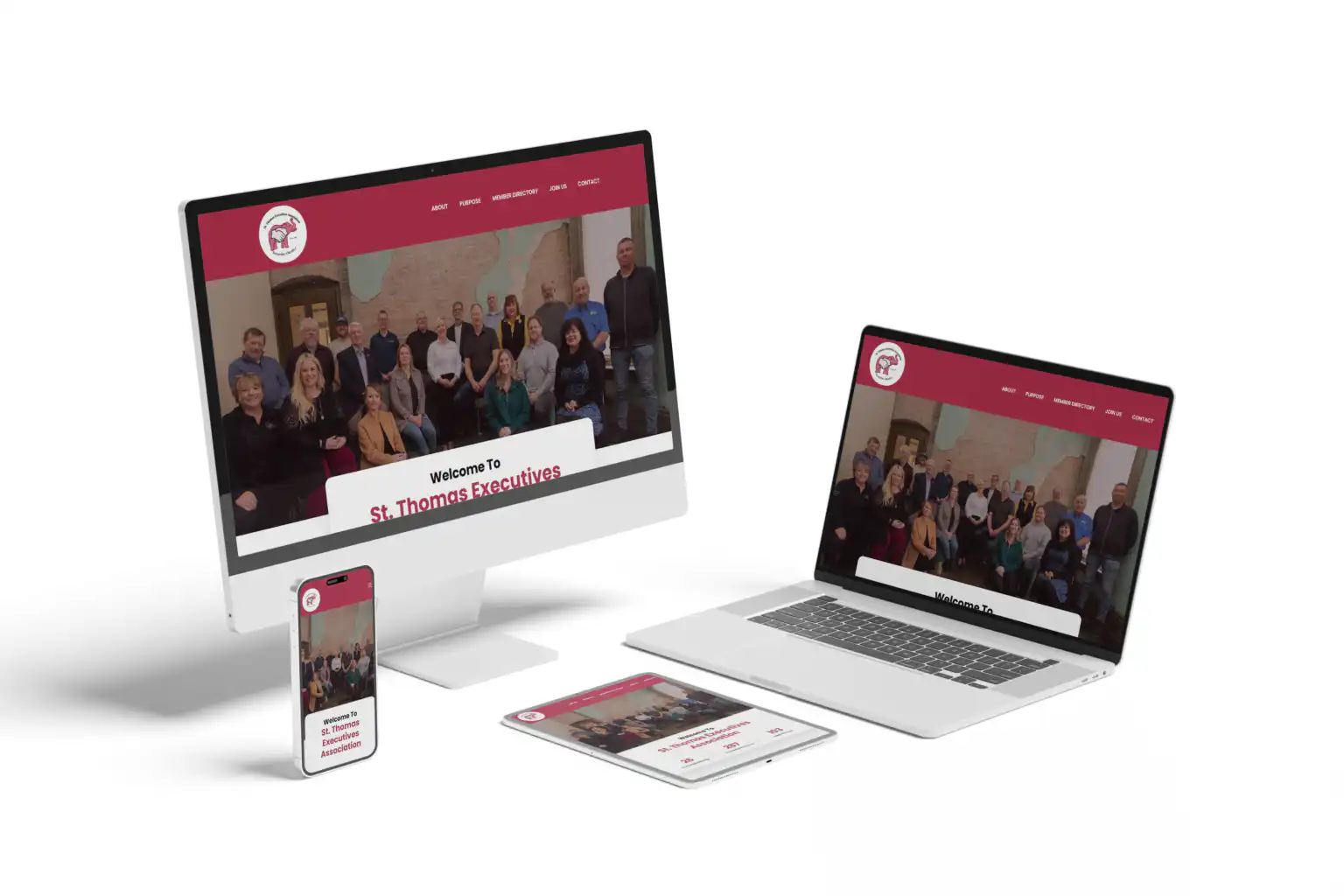 The St. Thomas Executives Association website design and development project showing responsive website design performed by Go Vertical Media Group in St. Thomas Ontario.