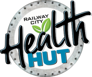 Railway City Health Hut logo.