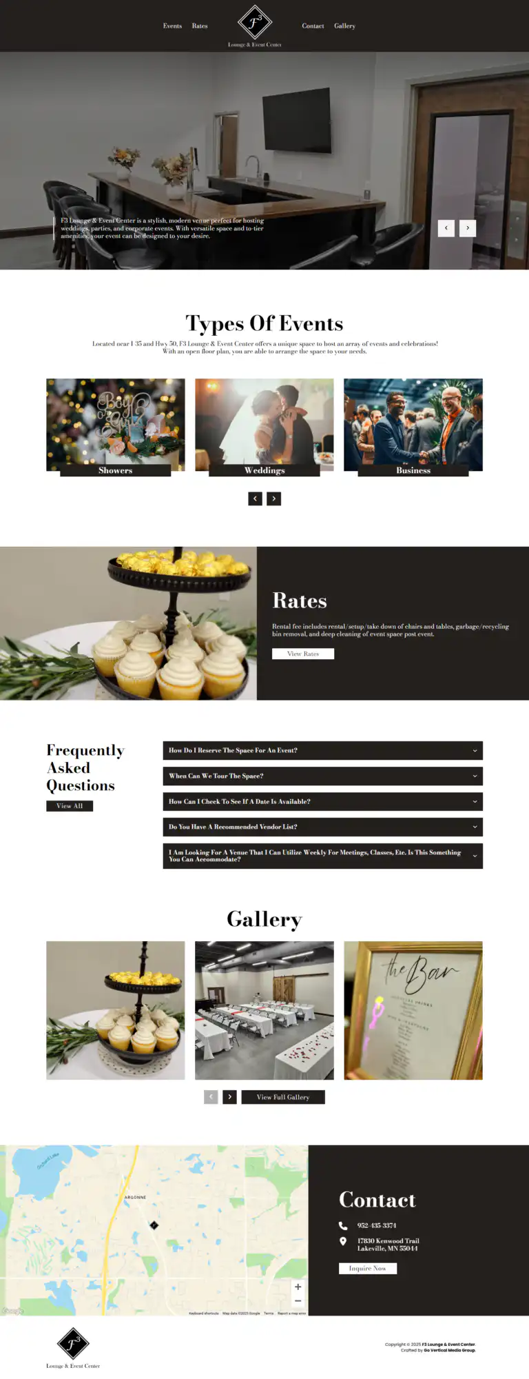 F3 Events website design and development project performed by Go Vertical Media Group in St. Thomas Ontario.